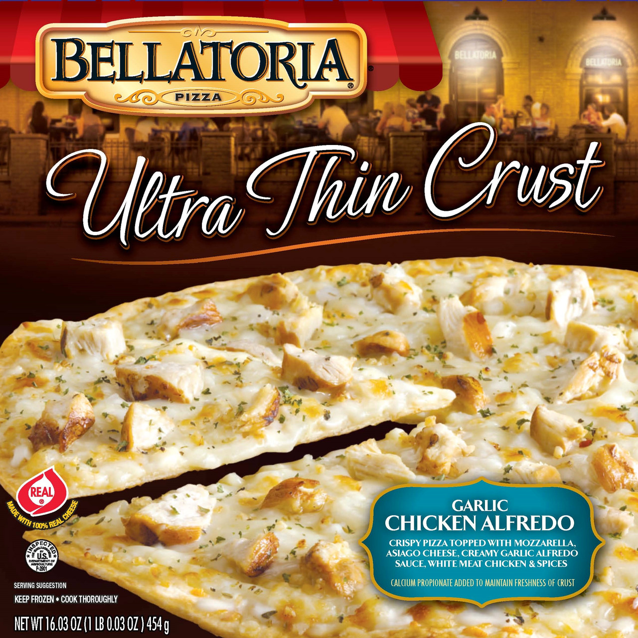 Ultra Thin Crust Garlic Chicken Alfredo Ultra Thin Crust Garlic Chicken Alfredo